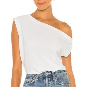 NEVER WORN Norma Kamali White One-Shoulder Top